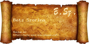 Betz Szorina névjegykártya